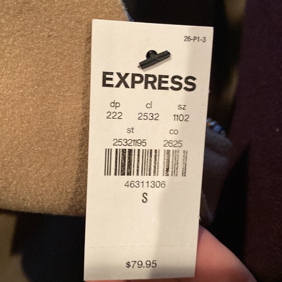 Express Men’s Toffee Brown Fleece Quarter Zip Jacket NWT - Picture 7 of 9